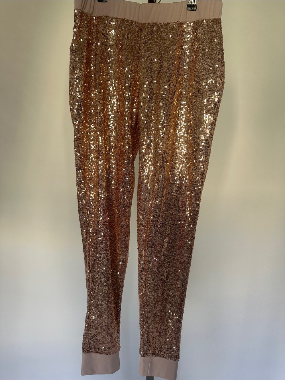 Rose Gold Sequin Trousers - Elegant Evening Pants